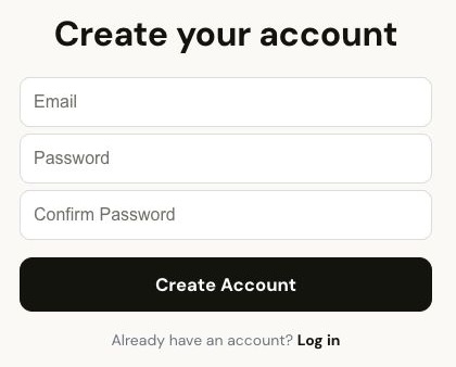 Cher.ai Create Account form asking for a parent email address and password
