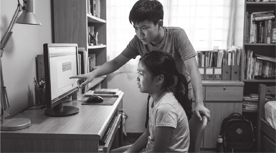 Child learning about online safety